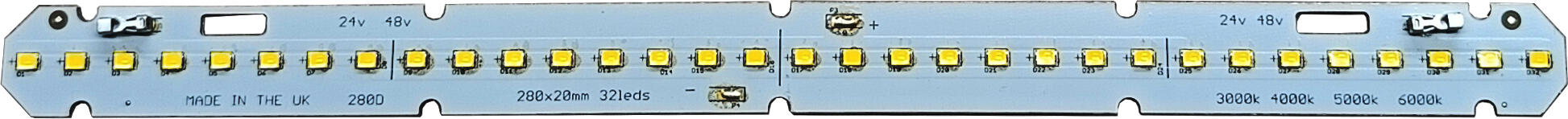 280mm long by 20mm wide led board